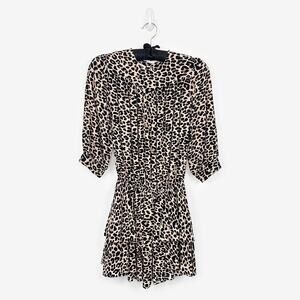 Zadig & Voltaire Rooka Leo Mini Dress Extra Small Animal Print Tiered Edgy Glam